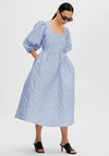 Selected Femme Margot Organza Midi Dress, Blue Heron