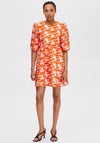 Selected Femme Abrielle Jacquard Mini Dress, Orangeade