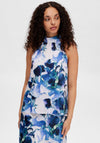 Selected Femme Rachelle Print Halter Neck Top, Royal Blue