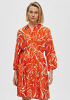 Selected Femme Sirine Print Shirt Dress, Orangeade