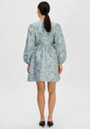 Selected Femme Aliana Floral Wrap Dress, Blue Heron