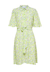 Selected Femme Teresa Floral Mini Shirt Dress, Sharp Green