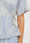 Selected Femme Valencia Stripe Wrap Top, Blue Heron