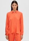 Selected Femme Franziska Satin Shirt, Emberglow