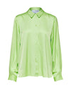 Selected Femme Franziska Satin Shirt, Sharp Green