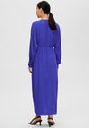 Selected Femme Abienne Satin Wrap Maxi Dress, Royal Blue