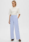 Selected Femme Myla High Waist Trousers, Blue Heron
