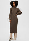 Selected Femme Nappy Knit Maxi Dress, Morel