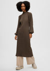 Selected Femme Nappy Knit Maxi Dress, Morel