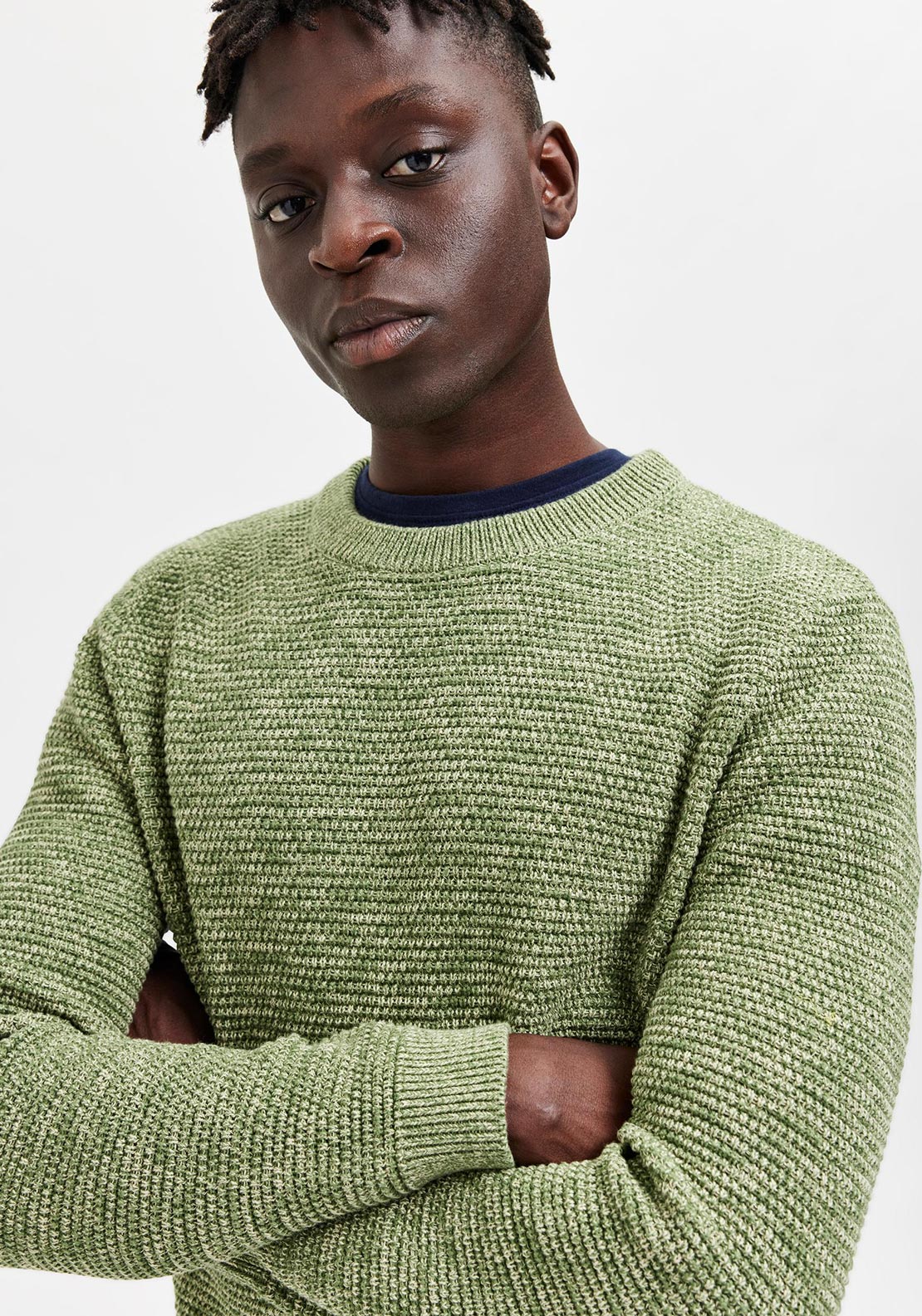 Selected Homme Vince Round Neck Jumper, Vineyard Green