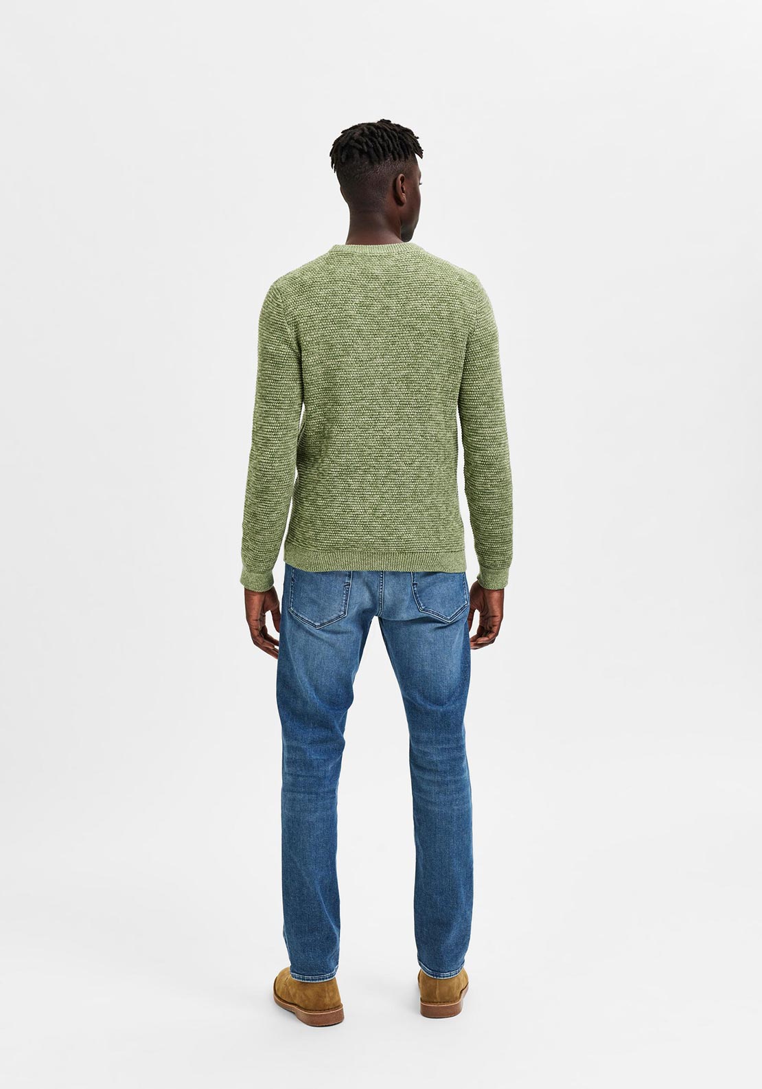 Selected Homme Vince Round Neck Jumper, Vineyard Green