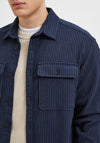 Selected Homme Kasper Stripe Overshirt, Navy Blazer