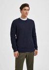 Selected Homme Remy Knit Crew Neck Jumper, Dark Sapphire