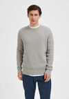 Selected Homme Remy Knit Crew Neck Jumper, Ghost Grey