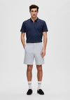 Selected Homme Pier Stripe Shorts, Egret & Ensign Blue