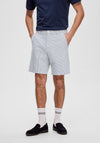 Selected Homme Pier Stripe Shorts, Egret & Ensign Blue