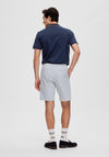 Selected Homme Pier Stripe Shorts, Egret & Ensign Blue