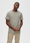 Selected Homme Ricky Stripe T-Shirt, Egret & Vetiver