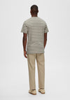 Selected Homme Ricky Stripe T-Shirt, Egret & Vetiver