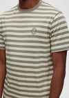 Selected Homme Ricky Stripe T-Shirt, Egret & Vetiver