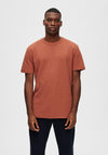 Selected Homme Camp Ribbed T-Shirt, Baked Clay