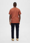 Selected Homme Camp Ribbed T-Shirt, Baked Clay