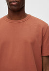 Selected Homme Camp Ribbed T-Shirt, Baked Clay