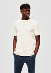 Selected Homme Camp Ribbed T-Shirt, Cloud Dancer