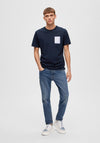 Selected Homme Corey Print T-Shirt, Sky Captain