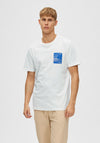 Selected Homme Corey Print T-Shirt, Cloud Dancer