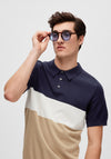 Selected Homme Mattis Knit Polo Shirt, Sky Captain
