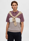 Selected Homme Mattis Knit Polo Shirt, Wishful Mauve