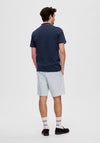 Selected Homme Figo Zip Polo Shirt, Sky Captain