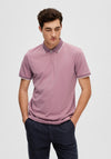 Selected Homme Figo Zip Polo Shirt, Wistful Mauve