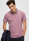 Selected Homme Figo Zip Polo Shirt, Wistful Mauve