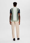 Selected Homme Mattis Knit Stripe Polo Shirt, Desert Sage