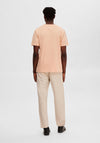 Selected Homme Joss Embroidered T-Shirt, Pink Sand