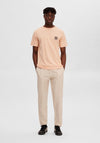 Selected Homme Joss Embroidered T-Shirt, Pink Sand