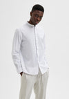 Selected Homme Linen Grandad Collar Shirt, White