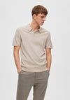 Selected Homme Town Knit Polo Shirt, Fog