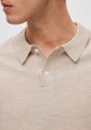 Selected Homme Town Knit Polo Shirt, Fog
