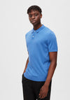 Selected Homme Town Knit Polo Shirt, Cobalt