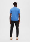 Selected Homme Town Knit Polo Shirt, Cobalt