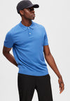 Selected Homme Town Knit Polo Shirt, Cobalt