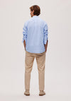 Selected Homme Linen Grandad Collar Shirt, Cashmere Blue
