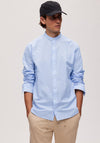 Selected Homme Linen Grandad Collar Shirt, Cashmere Blue