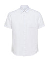 Selected Homme Rick Linen Short Sleeve Shirt, Bright White