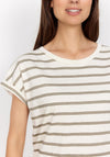 Soyaconcept Kaitlin Striped T-Shirt, Green & Beige