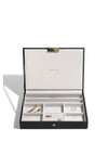 Stackers Medium Jewellery Box, Black Saffiano