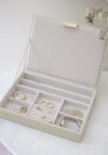 Stackers Medium Jewellery Box Lid, Oatmeal & Gold